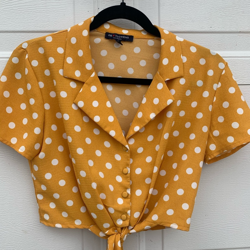 Yellow polka dot top
